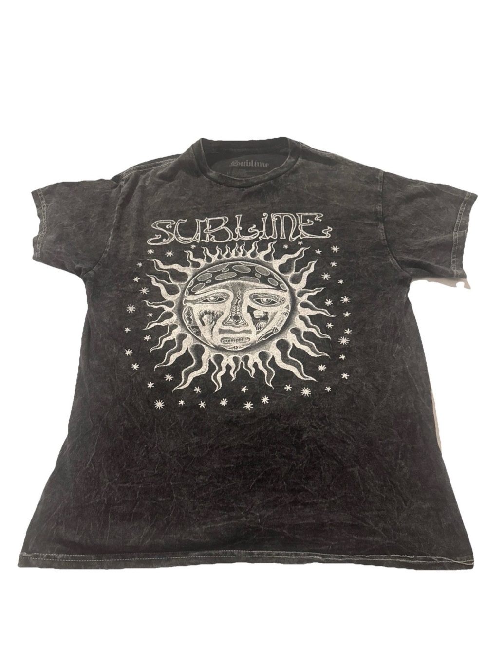 Sublime Acid Wash Sun Logo 90s Music Rock T-Shirt Medium